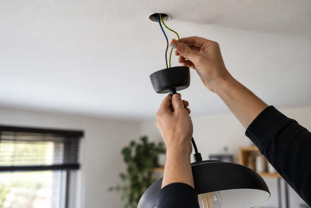 lamp zonder centraaldoos goed ophangen
