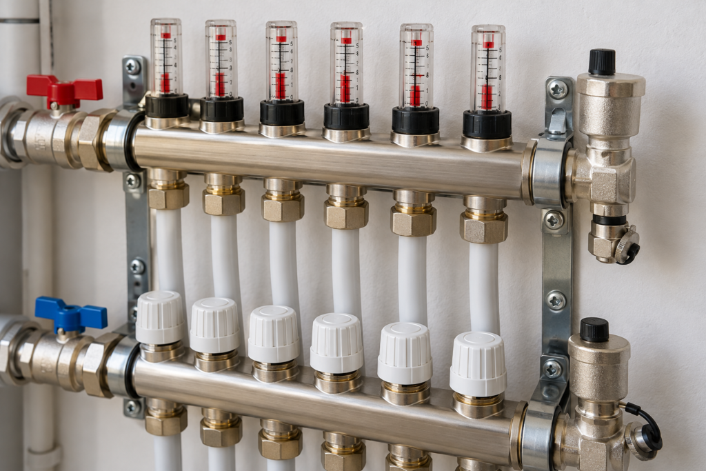 flowmeter vloerverwarming instellen
